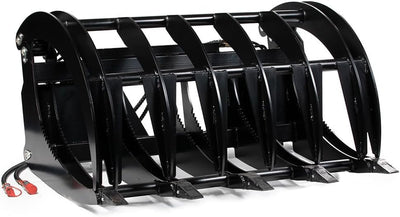 60" Extreme Root Grapple Rake Attachment, Universal Quick Tach Connection, Twin 3,000 PSI Cylinders, Replaceable