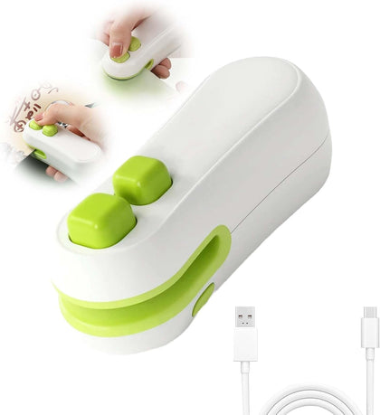Mini Bag Sealer, 2 in 1 Mini Bag Sealer with Cutter and Magnet, 2025 Upgraded Portable Bag Sealer Rechargeable