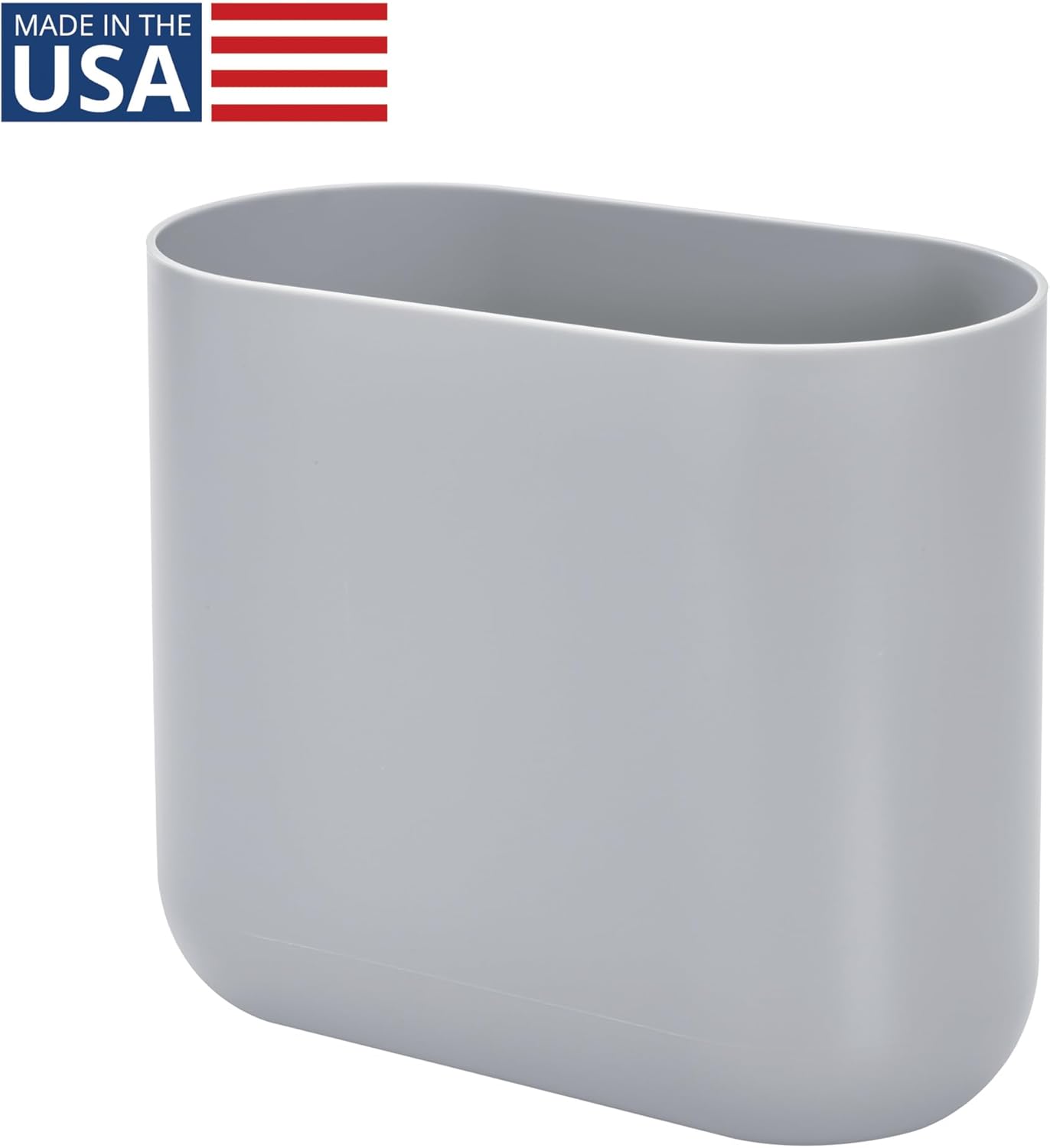 Small Slim Plastic Bathroom Trash Can, Gray | Bedroom, Office, Desk, Dorm