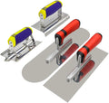 Concrete Tools Set Stainless Steel Flat Finishing Trowel and Pool Trowel Plus Concrete Edger and Groover Stucco