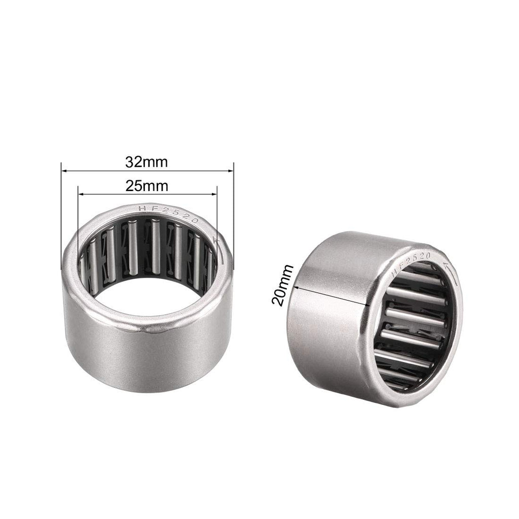uxcell Needle Roller Bearings 25mm Bore 32mm OD 20mm Width 2pcs
