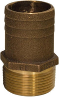 1/2" NPT x 3/4" Bronze Full Flow Pipe to Hose Straight Fitting
