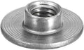 UXCELL M6 Carbon Steel Tee Nuts - 12pcs, 6mm Height, Round Base Weld Nuts With Through Hole Flange Insert Female Thread