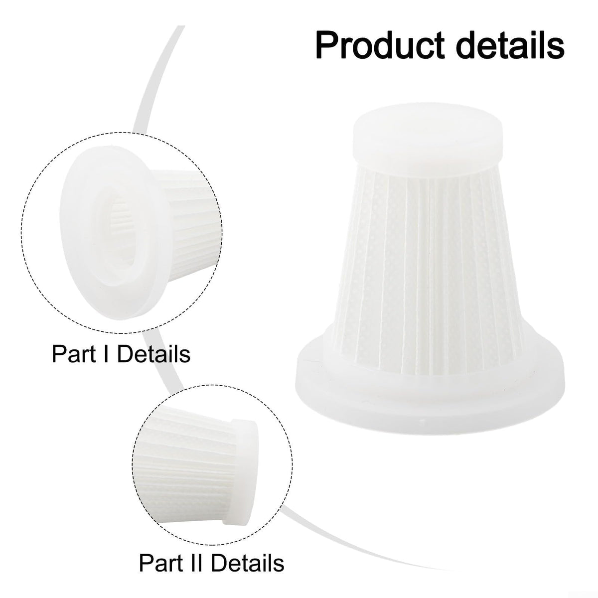 5Pack Reusable Filters for Airify Pro V2 Vacuum, Washable Replacement Parts