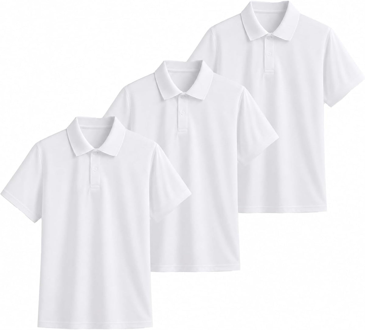 3-Pack Quick Dry Boys Polo Shirts Mesh Active Boys Uniform Shirts Age 5-16Y | Athletic Youth Polo Shirts for