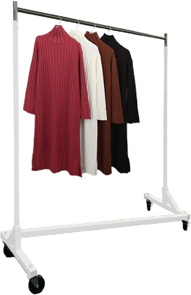 Heavy Duty 400lb Load Garment Clothing Z Rack - Rolling Garment Z Rack for Home, Retail Display, Durable Square