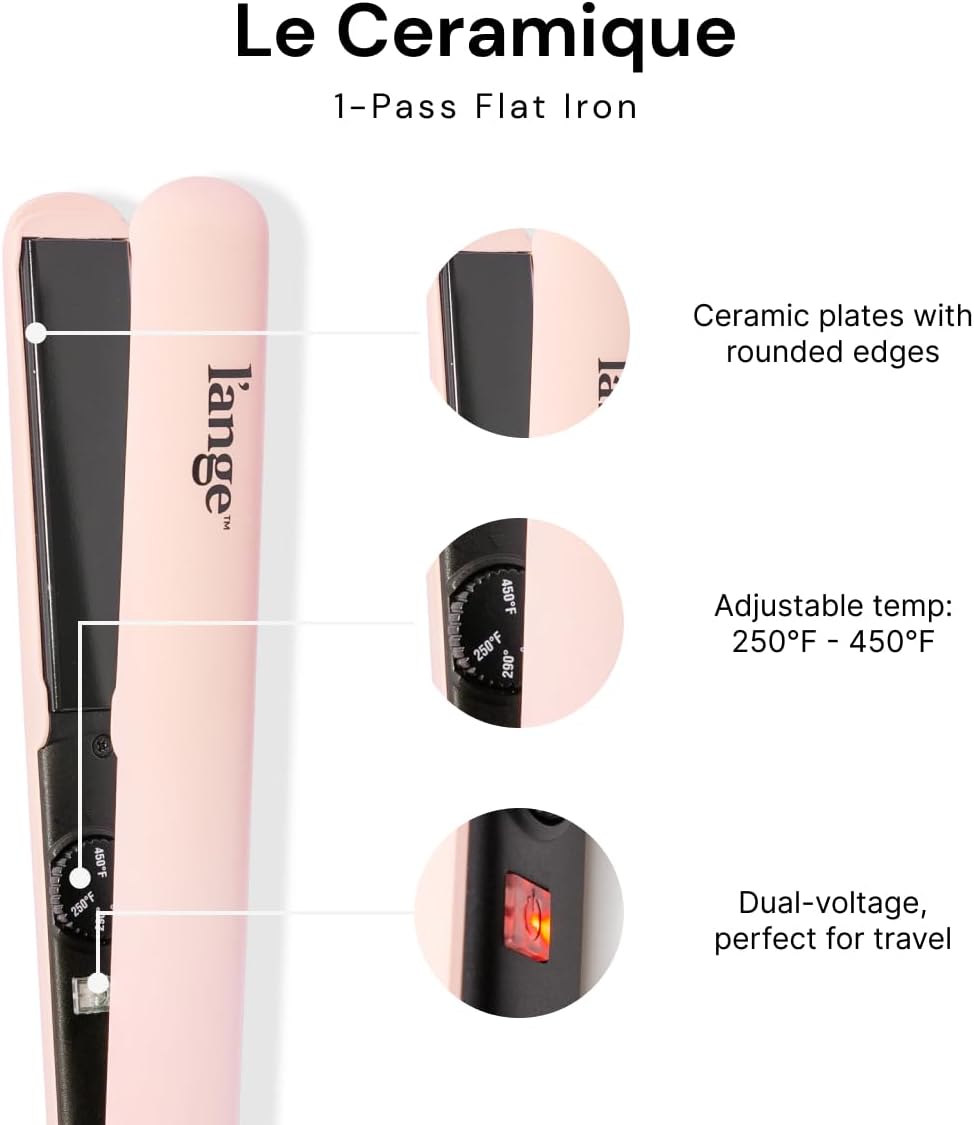 Le Ceramique 1-Pass Flat Iron Hair Straightener | Fast Heating Ceramic Flat Iron | Best Hot Tools Professional Hair