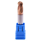 3/8" 4 Flute Solid Carbide Ball Nose End Mill, Double End, TiSiN Coated