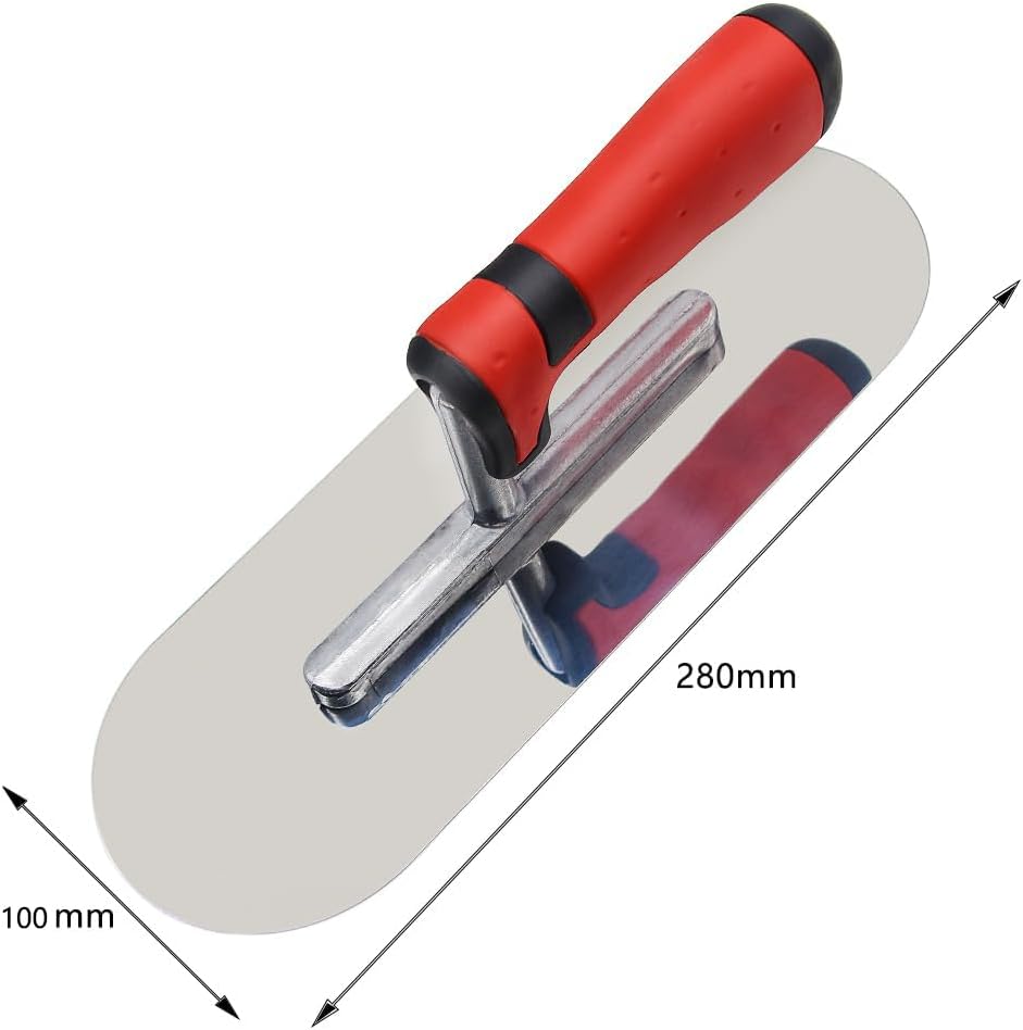 Concrete Tools Set Stainless Steel Pool Trowel (11" x 4") plus Concrete Edger (6" x 3", 1/2"R) and Groover (6" x 3"