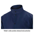 FN9-30C 30" 9oz. Navy FR Cotton Welding Jacket, Large