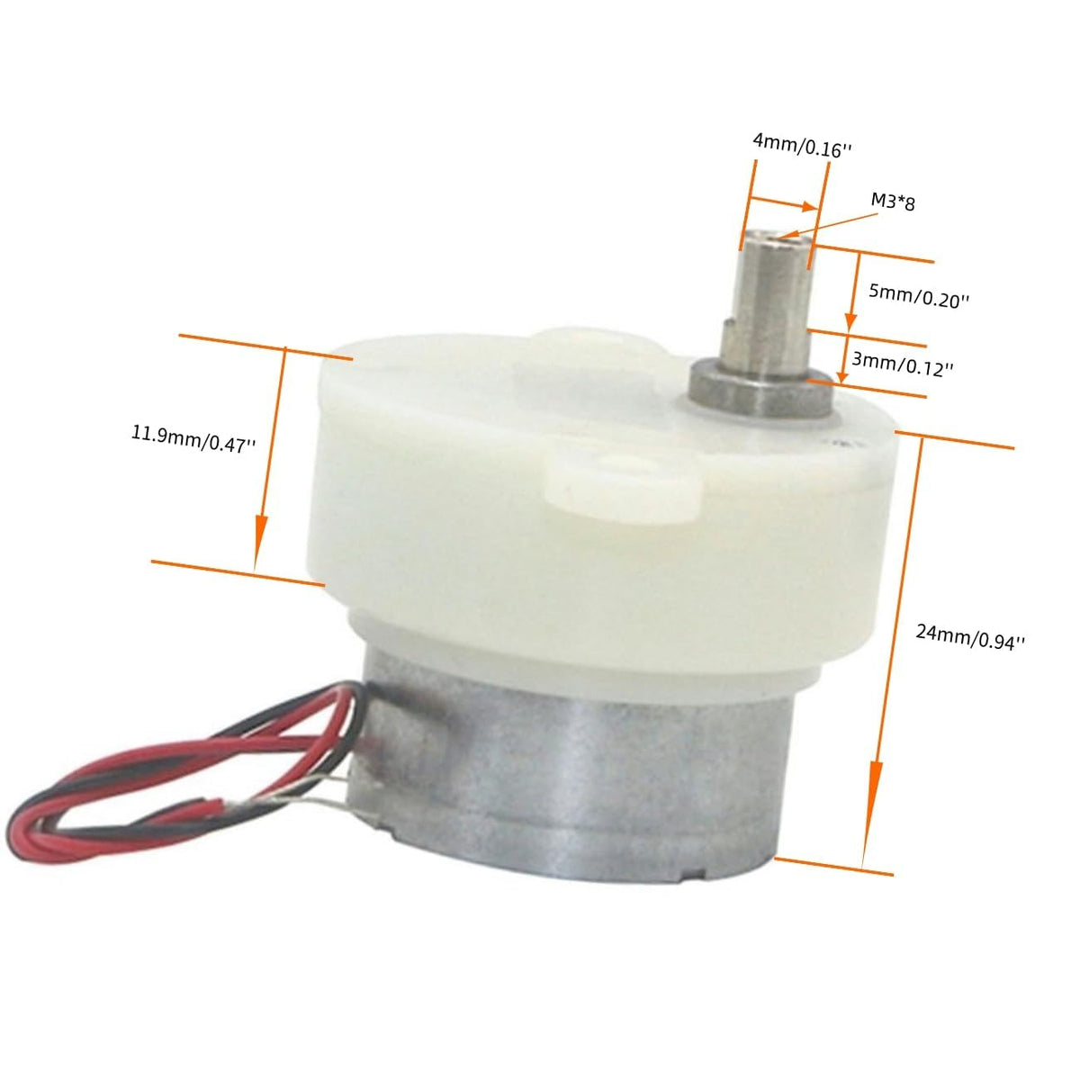 CHANCS Plastic Gearmotors JS-30 DC 6V 15RPM Double Flat Shaft Gear Electric DC Motor Low Speed for Rotating Mechanisms