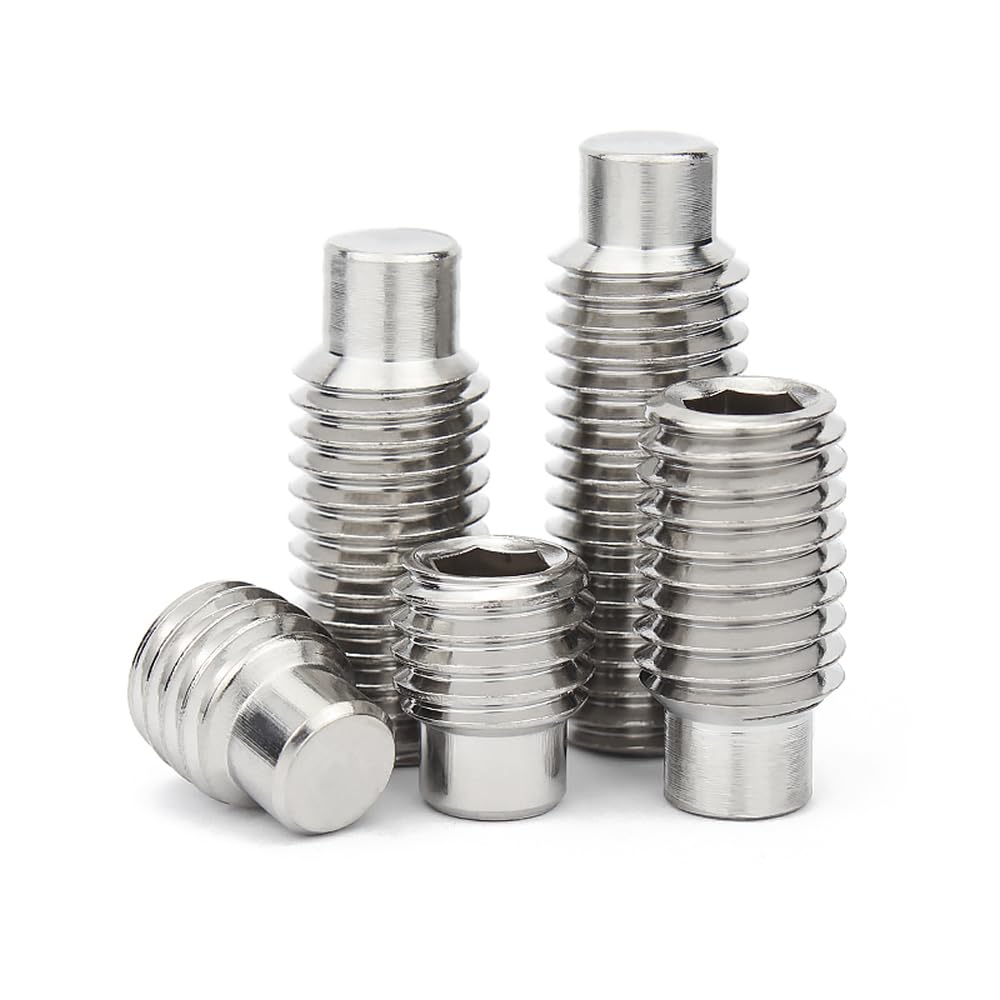 Junter 20pcs M6 x 12mm A2-70 Dog Point Grub Hex Socket Set Screws Metric