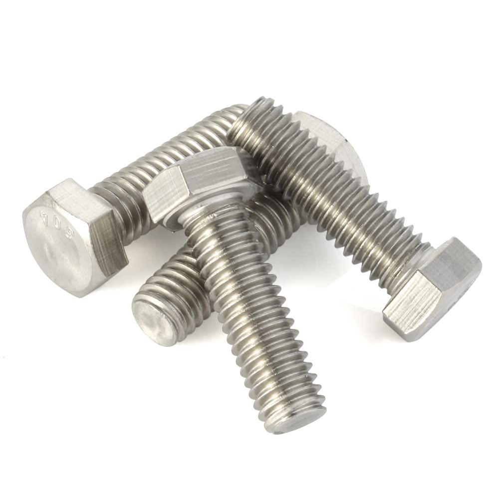 1/4-20 x 2 Hex Head Cap Screws Hexagon Bolts, External Hex Drive, Stainless Steel 304, UNC Coarse Thread Fully Threaded, Quantity 25