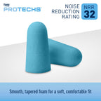 Protechs Quiet Time Foam Ear Plugs, NRR 32, 50 Pair, Blue
