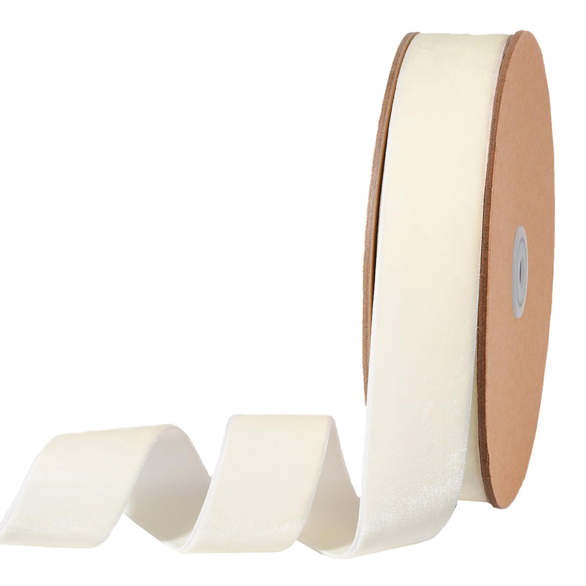 Ivory Velvet Ribbon, 1" Wide for Wreaths & Bows