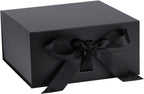Black Gift Box,10x10x5 Inches Gift Boxes with Lids for Presents with Magnetic Closure and Ribbon for