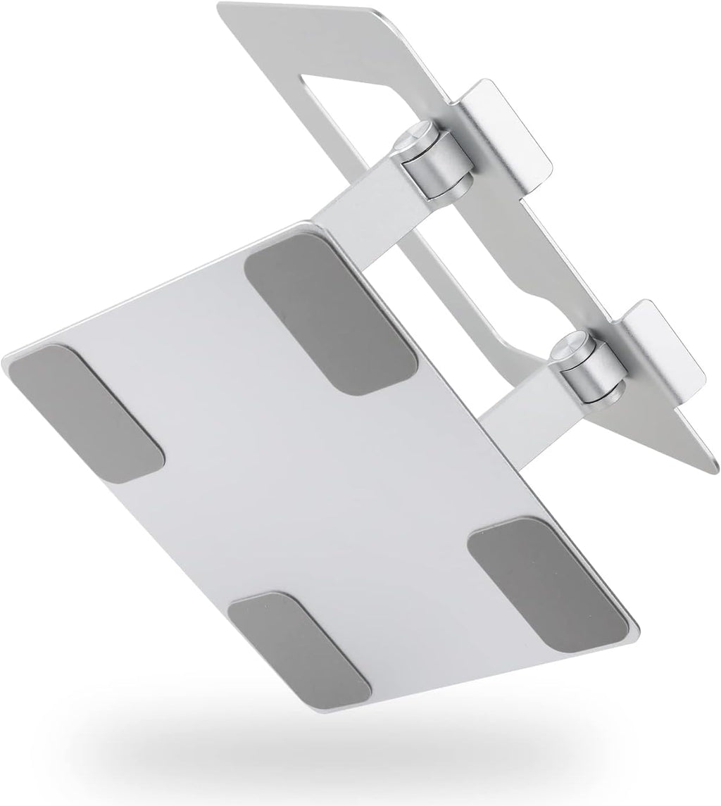Sturdy and Portable Ergonomic Laptop Stand for Desk, Height Adjustable Riser with Ventilated Cooling, Foldable, Fits