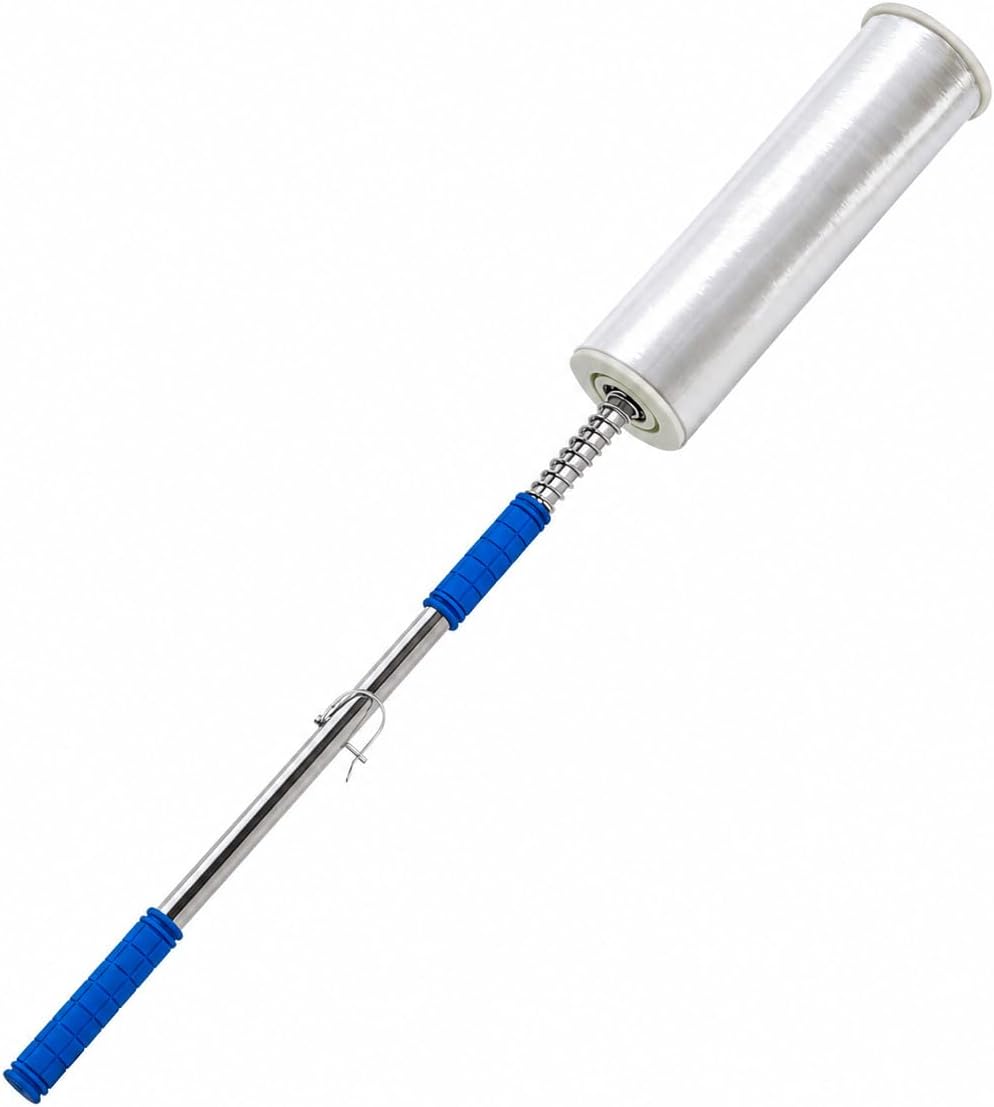 48 Inch Stretch Film Dispenser Pole Holder, Heavy Duty Long Handle Stretch Wrap Dispenser for Pallet Wrapping, Pallet