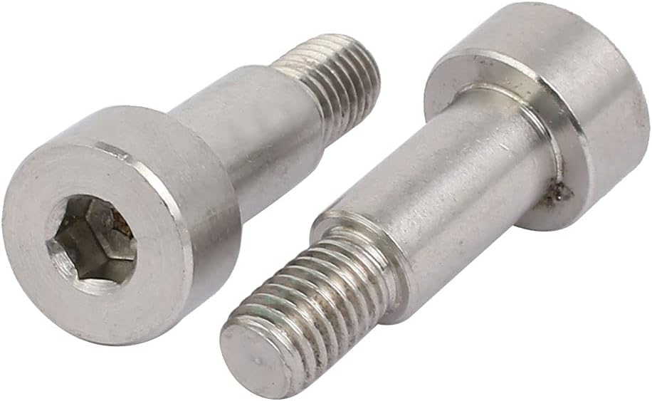 uxcell 304 Stainless Steel Hex Socket Shoulder Bolt 10mm Shoulder Dia 18mm Shoulder Length M8 Thread 5pcs