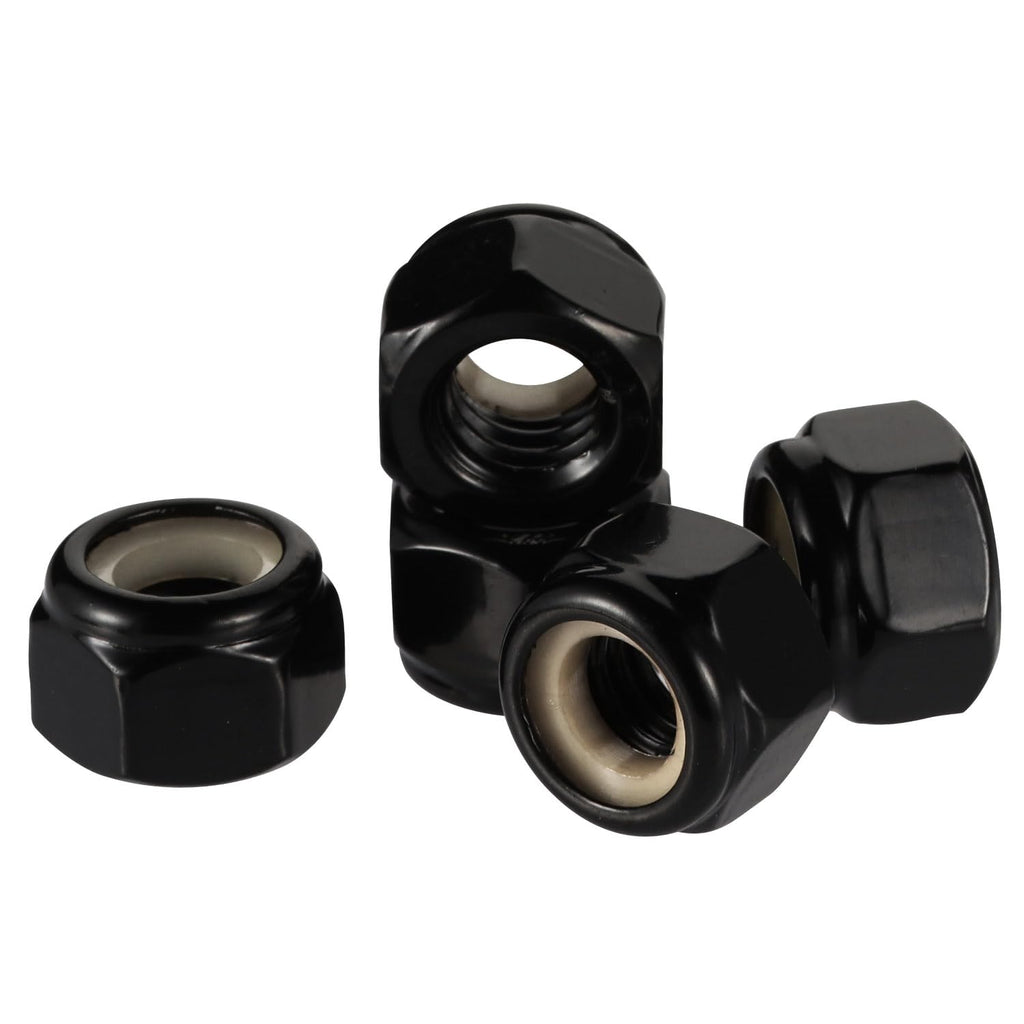 #8-32 Nylon Insert Lock Nuts Locknuts, 304 Stainless Steel Black Finish, 50 PCS
