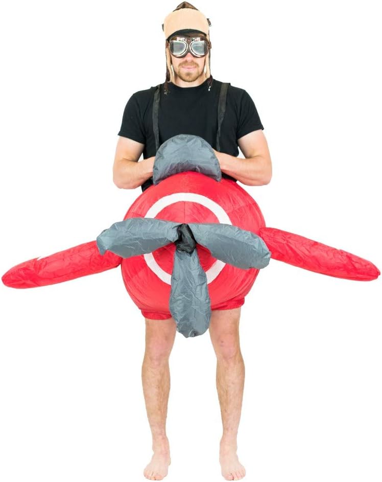 Red Airplane Inflatable Costume for Adults, One Size