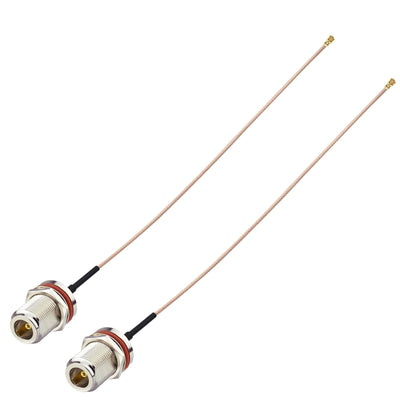 Female to N Type Female Bulkhead Mount Pigtail Cable 8inch Low Loss RG178 Coaxial Jumper(2Pcs) for RF