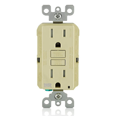 Self-Test SmartlockPro Slim GFCI Weather-Resistant and Tamper-Resistant Receptacle with LED Indicator, 15 Amp