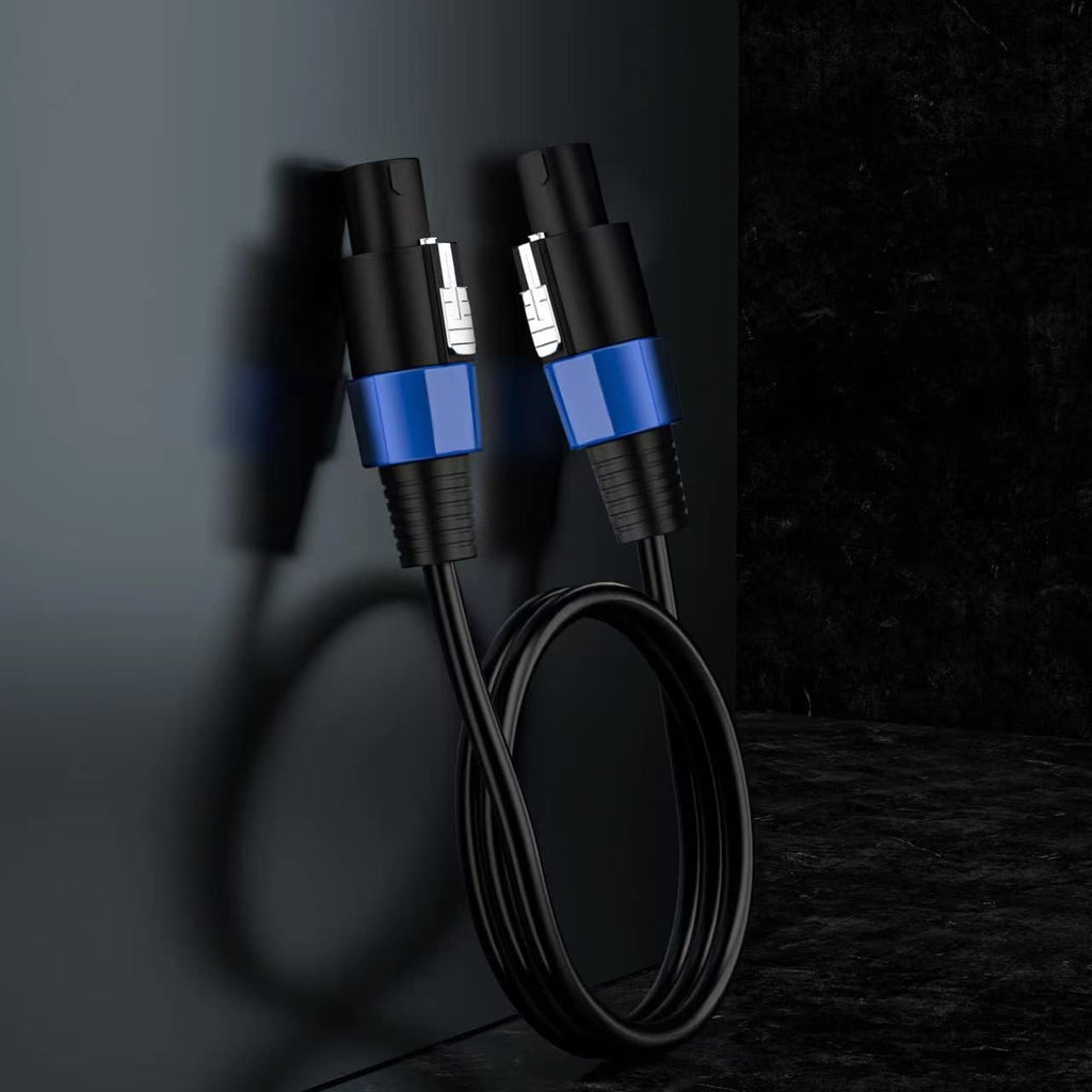 2-Pack 25ft Speakon to Speakon 12AWG Cable Twist Lock Pro Speaker Cord