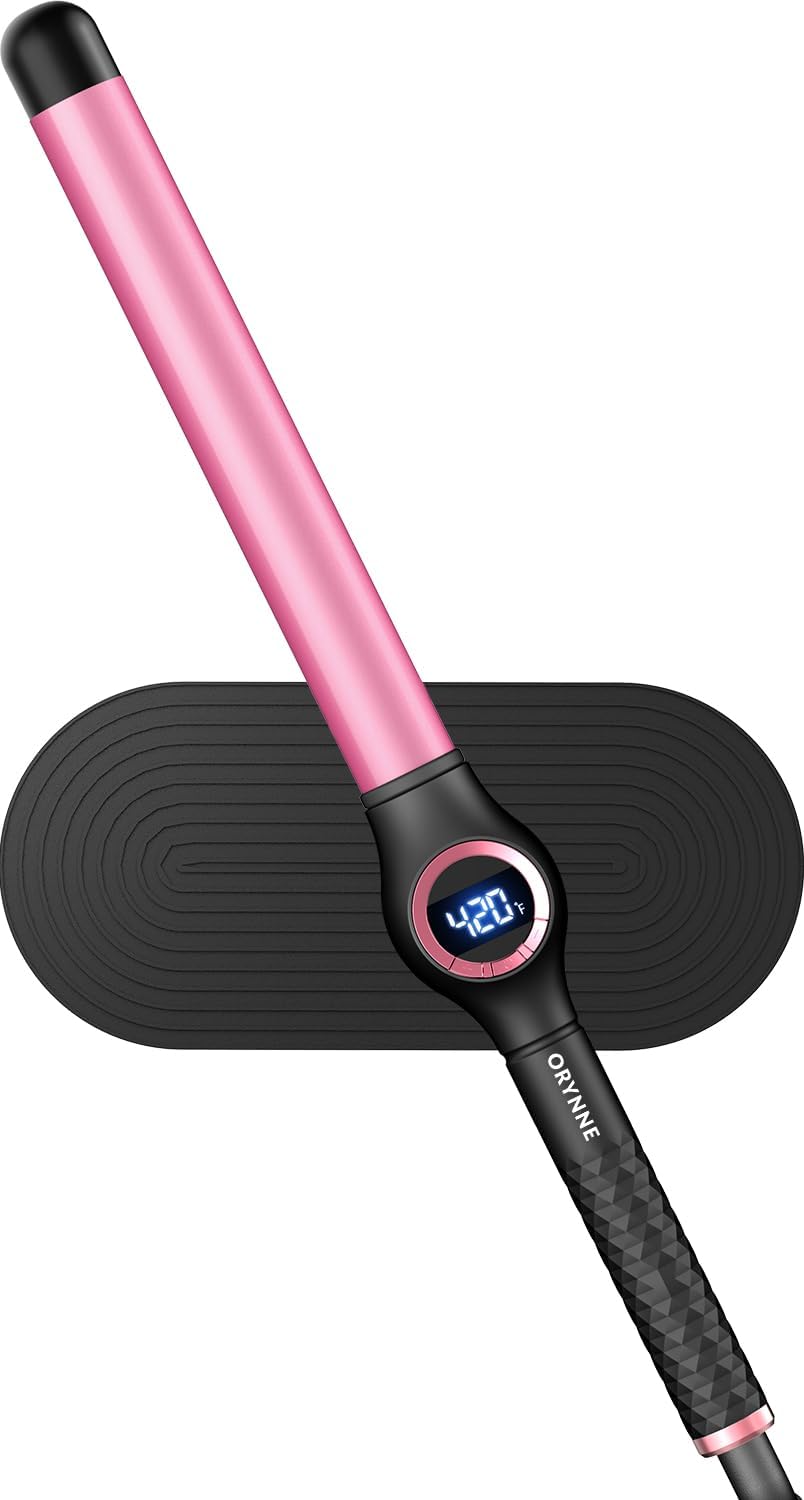 1 Inch Curling Wand for Long Hair, Extra Long Barrel Ceramic Curling Wands, 7 Adjustable Heats for All Hair Type
