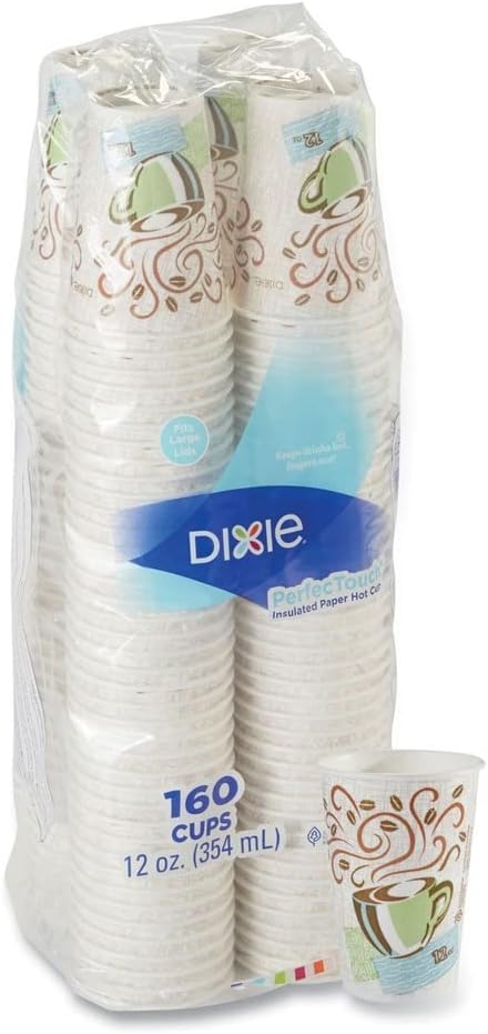Foods Insulated Paper Cups, 12 oz, 160/PK, Multi