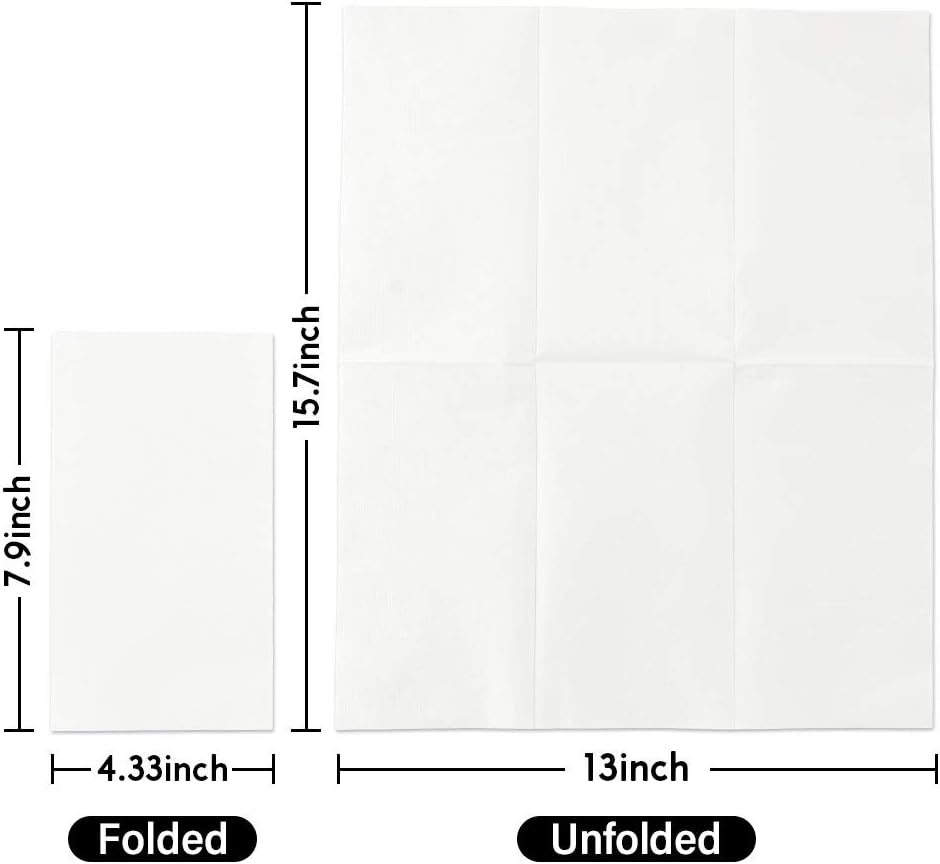 400 Pack Paper Napkins, Soft Disposable Dinner Napkins, 3 Ply, White