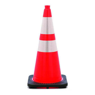 28 Inch Traffic Safety Cone with 3 and 4 inches Reflective Collars | Orange Road Parking Cones Structurally Stable