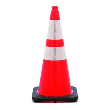 28 Inch Traffic Safety Cone with 3 and 4 inches Reflective Collars | Orange Road Parking Cones Structurally Stable