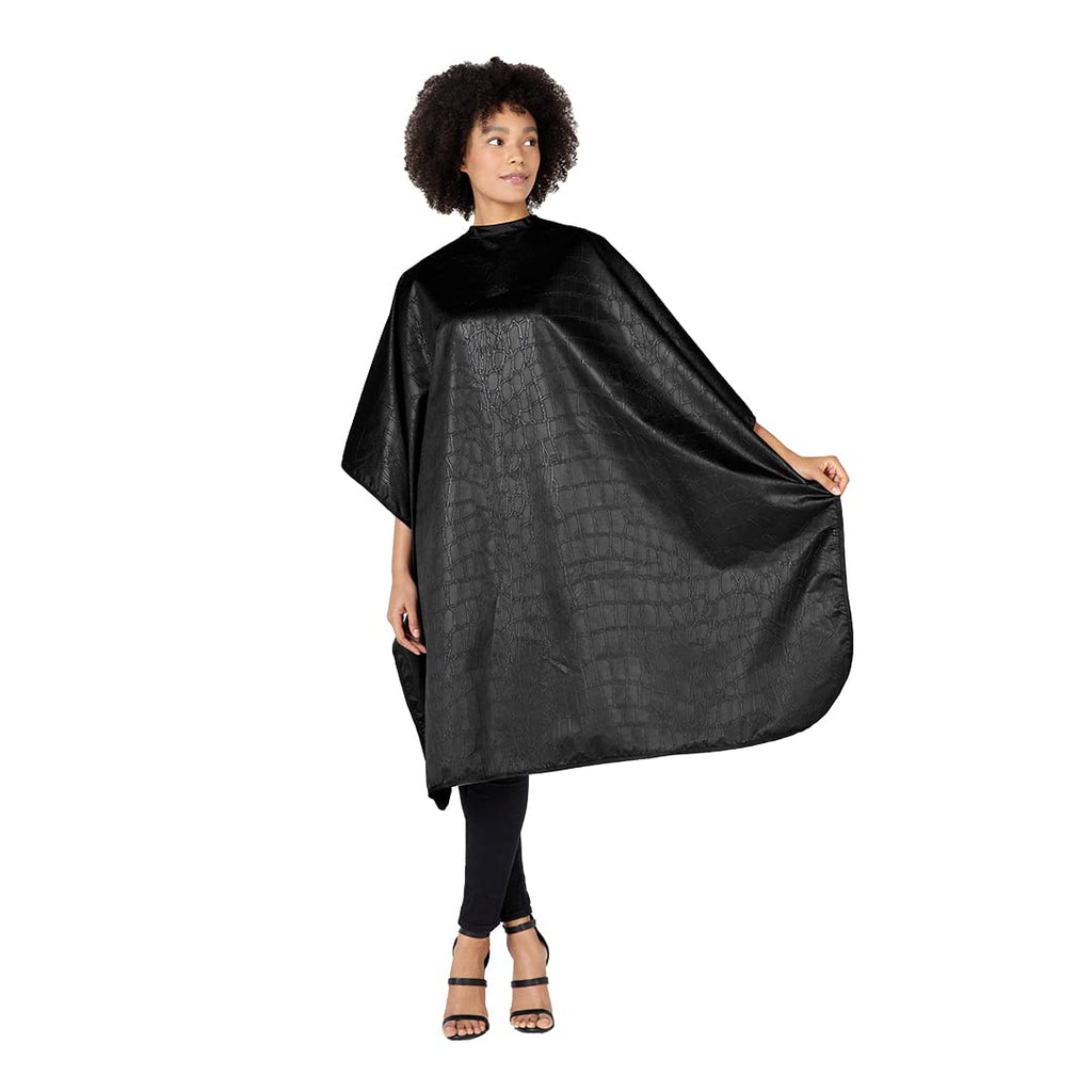 Alligator Hide Bleach-Proof Coloring & Styling Cape, Black | Textured Multi Purpose Salon Cape Defends Against Bleach