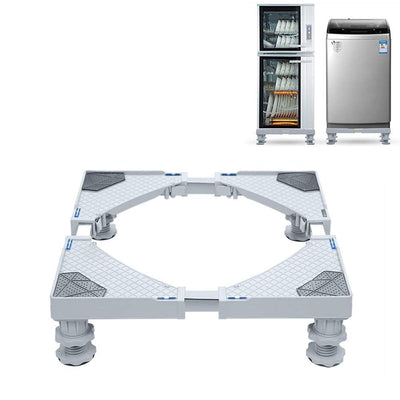 Mini Fridge Stand， Multi-Functional Adjustable Movable Base Refrigerator Stand with 4 Strong Feets for Washing Machine Refrigerator and Dryer