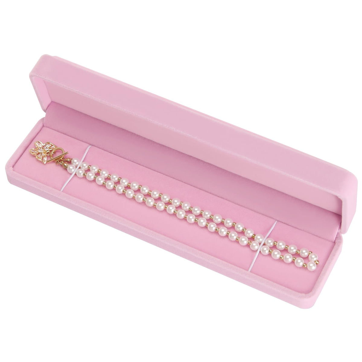 2 Pieces Long Velvet Chain Necklace Gift Box Set, Bracelet Storage Case, Jewellry Display Box for Wedding