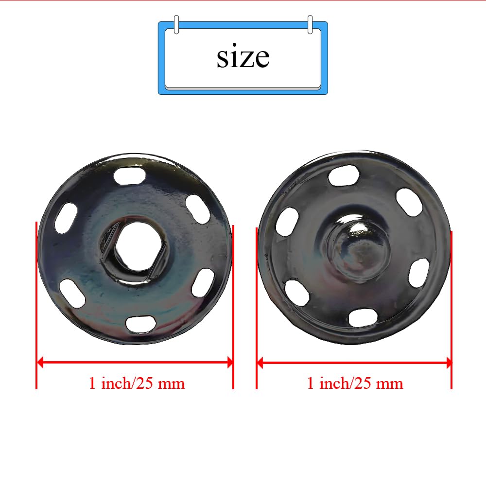 Sew on Snap Buttons Big Metal Snap Fastener LargeA Sewing Snaps Durable Sewing Press Studs Buttons Snaps for Fabric