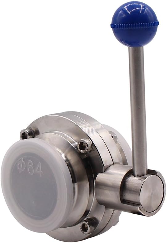 DERNORD Sanitary Butterfly Valve with Pull Handle Stainless Steel 304 Tri Clamp Clover (2 Inch)