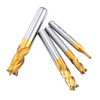 TOPPROS 4-Flute Titanium Coat Carbide End Mill Bits, Pack of 7
