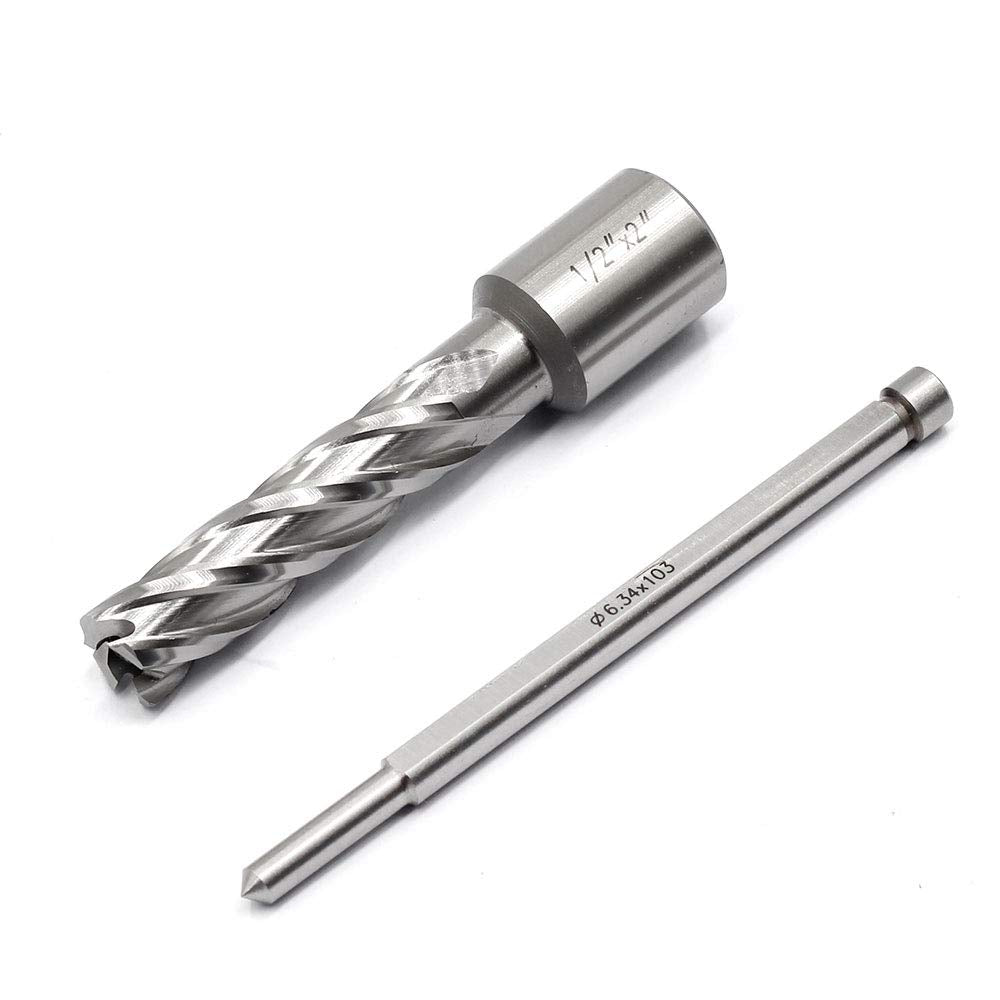 Annular Cutter JESTUOUS 3/4 Inch Weldon Shank 1/2 Cut Dia 2 Cut Depth