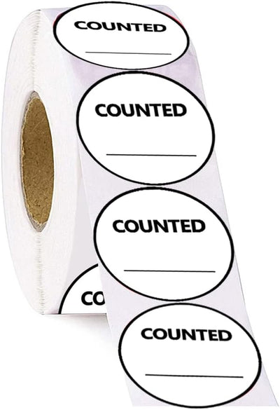 Counted Inventory Label, 500 Pcs, 2 Inch Inventory Control Sticker