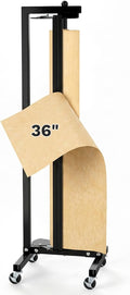 36" Vertical Paper Roll Dispenser, Butcher Paper Roll Rack & Cutter, Wheels