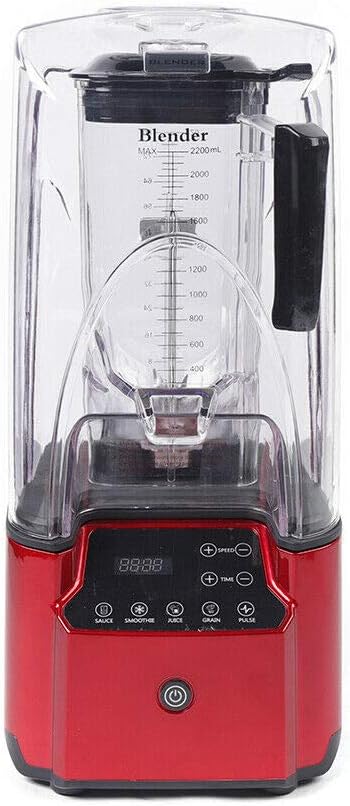 Soundproof Blender, 110V 2200W 2.2L Commercial Fruit Juice Smoothie Maker With Shield Quiet Sound Enclosure for