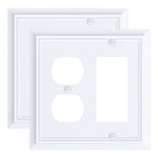 2-Pack Natural Bamboo Fiber Combo Duplex/Decorator Outlet Cover Plate