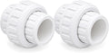 1-1/2" PVC Union Coupling Pipe Fitting (actual diameter 1.9") PVC Adapter Schedule 40(Socket x Socket), EPDM O-Ring, White 2 Pack