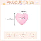 10Pcs Natural Shell Button, 2 Hole 11.5mm Heart Shape, Pink
