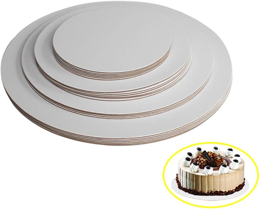 White Cake Circle Base, 6/8/10/12 inch, 5 of Each Size
