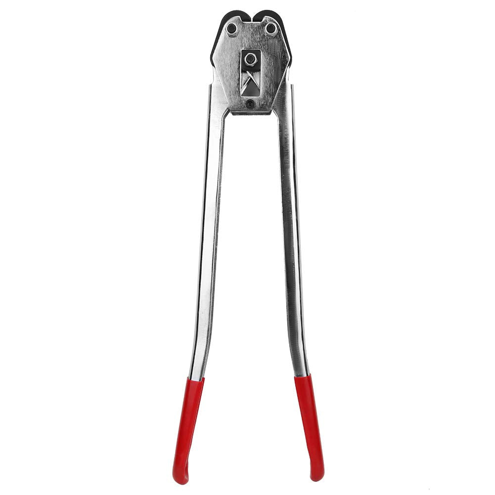 Manual Strapping Crimper Pliers Packer Sealer Tool for PP PET Plastic Strap, Heavy Duty Banding Hand Tool with Heat