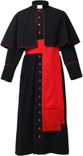 Priest Soutane Roman Cassock Costume Minister Choir Cassock with Cincture Band Belt
