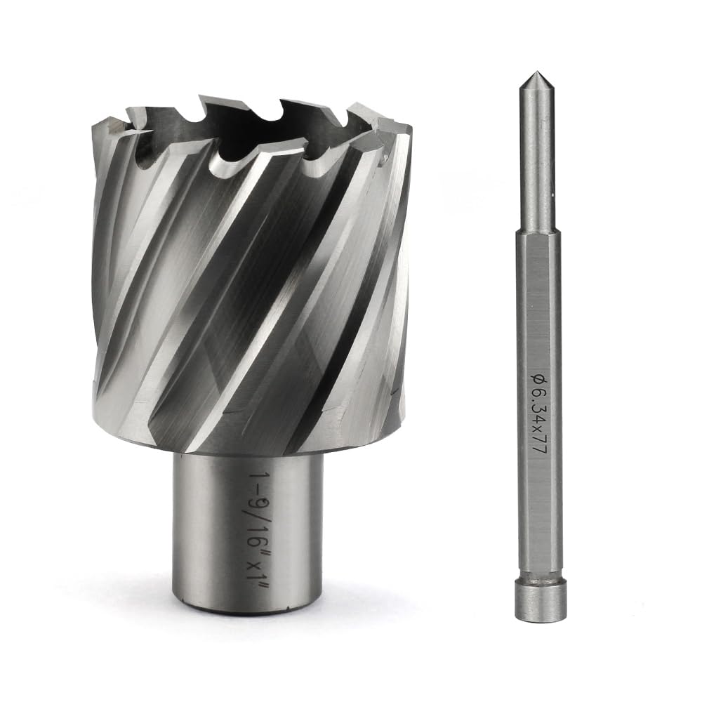 Annular Cutter JESTUOUS 1-9/16 Inch Cut Dia 3/4 Weldon Shank 1 Cut Depth